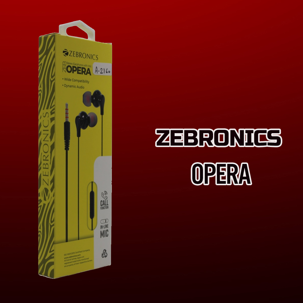 Zebronics Opera 3.5mm Stereo Earphone (Black, In the Ear)